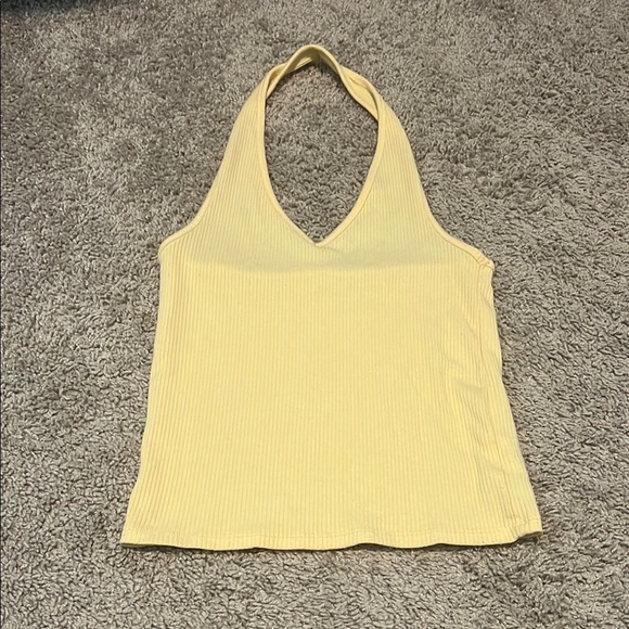 American Eagle Outfitters Yellow Backless Halter Top - Picture 1 of 3